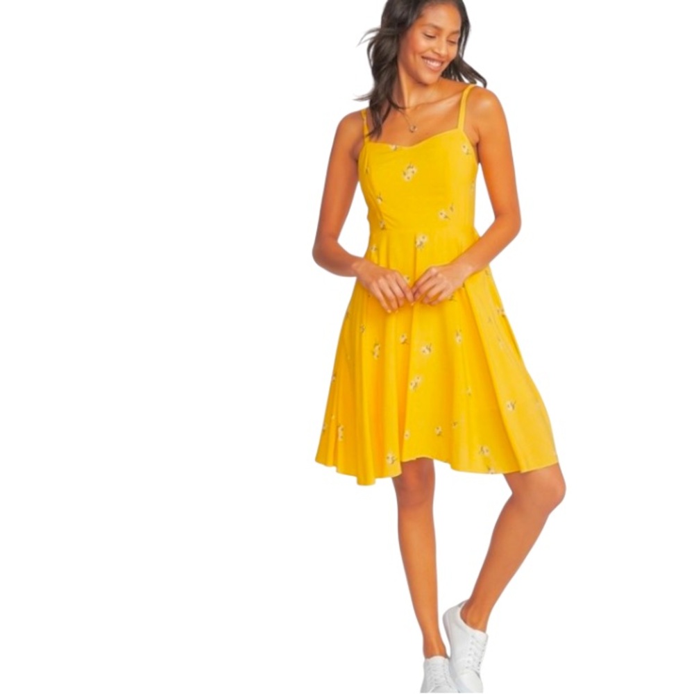Old Navy yellow floral cami dress. Size medium